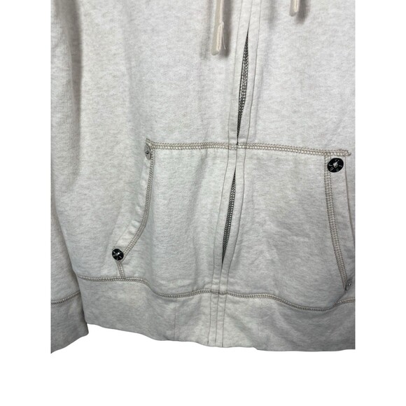 True Religion Classic Hoodie Mens Medium Ivory Full Zip Sweatshirt World Tour - Picture 4 of 12